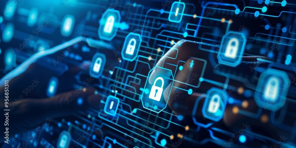 Aufkleber A team of IT professionals implementing multi-factor authentication protocols, enhancing data security across systems
