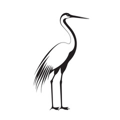 Obraz premium Crane in cartoon, doodle style . Image for t-shirt, web, mobile apps and ui. Isolated 2d vector illustration in logo, icon, sketch style, Eps 10, black and white. AI Generative
