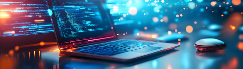 Glossy Virtual Exam Preparation concept as A glossy vibrant image of students preparing for exams online with sleek digital tools and a modern background ideal for banners or ads promoting online educ