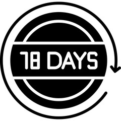 18 Days Return Icon