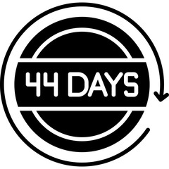 44 Days Return Icon