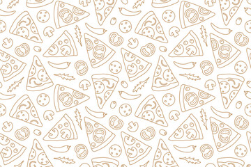 seamless restaurant, menu, italian pizza pattern- vector illustration