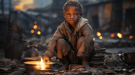 Fototapeta premium International Day for the Eradication of Poverty October 17 Generative AI