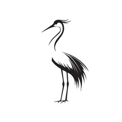 Obraz premium Crane in cartoon, doodle style . Image for t-shirt, web, mobile apps and ui. Isolated 2d vector illustration in logo, icon, sketch style, Eps 10, black and white. AI Generative