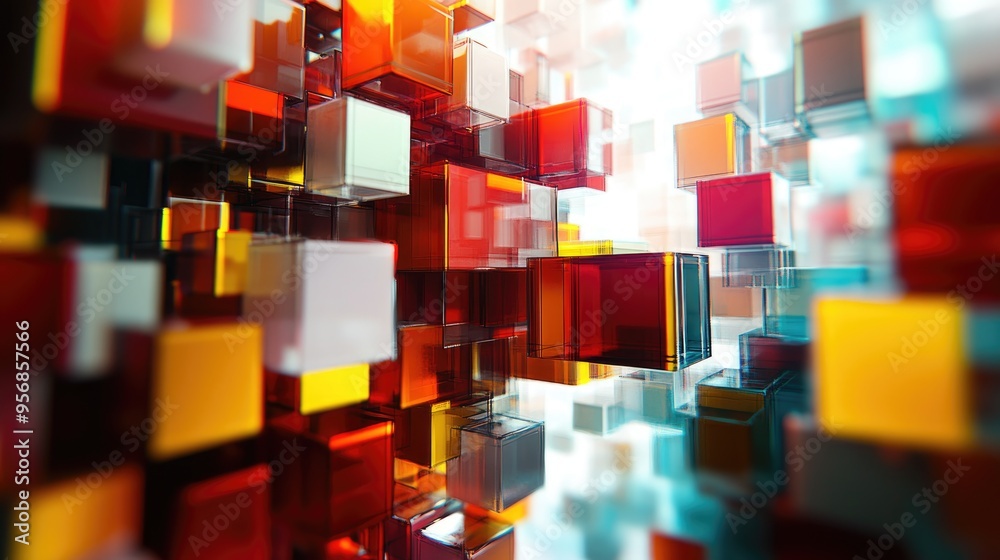 Aufkleber extruded abstract fractal background in 3d cartoon rendering futuristic wavy fractal artwork abstrac