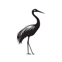 Obraz premium Crane in cartoon, doodle style . Image for t-shirt, web, mobile apps and ui. Isolated 2d vector illustration in logo, icon, sketch style, Eps 10, black and white. AI Generative