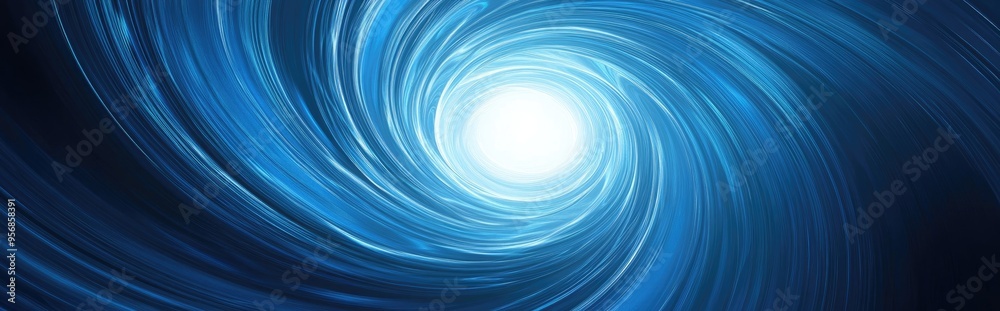 Aufkleber Blue abstract spiral background with a bright center created in 3D cartoon rendering suitable for brochure book cover or web design