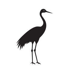 Fototapeta premium Crane in cartoon, doodle style . Image for t-shirt, web, mobile apps and ui. Isolated 2d vector illustration in logo, icon, sketch style, Eps 10, black and white. AI Generative