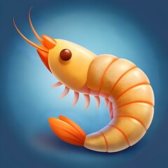 A charming 3D illustration of a shrimp. perfect for adding a touch of seafood delight to your designs.