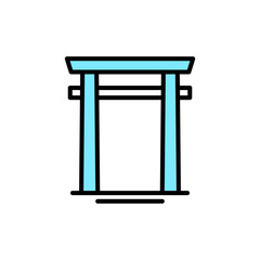 Icon Building japan big gate symbols editable file