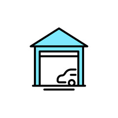 Icon Building car garage symbols editable file