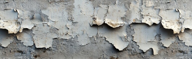 Fototapeta premium 3D rendering of a concrete wall with peeling old paint on both exterior and interior surfaces