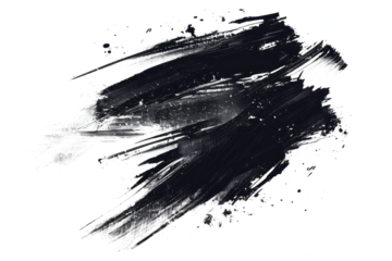 Energy of dynamic brush strokes isolated on white background