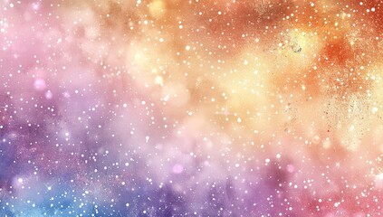 Obraz premium Watercolor Nebula with Gold and Purple Gradient