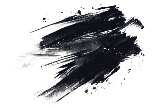 Energy of dynamic brush strokes isolated on white background