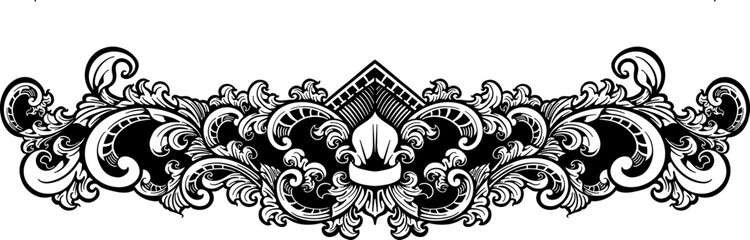 engraved ornament element design for border, editable color