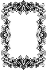 Vintage ornament frame for wedding