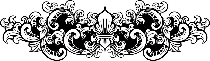 engraved ornament element design for border, editable color