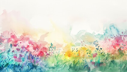 Watercolor Abstract Gradient with Rainbow Colors