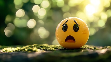 A Worried Emoji in Nature