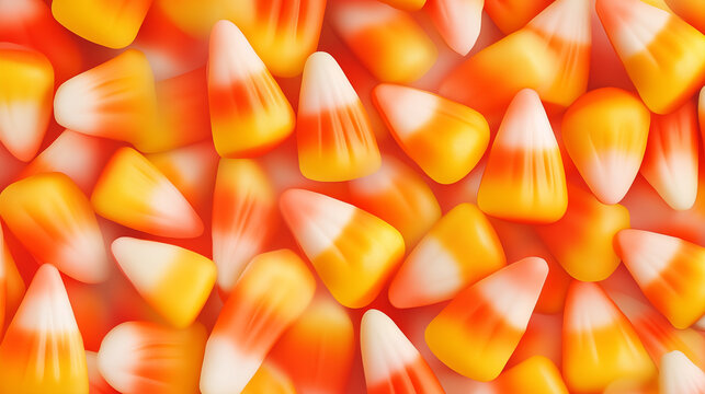 Halloween Food ,the candy corn Zoom , Halloween background concept.