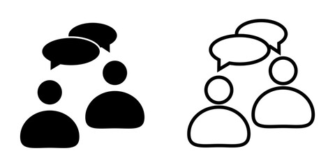 Chat, speak sign icon on white background