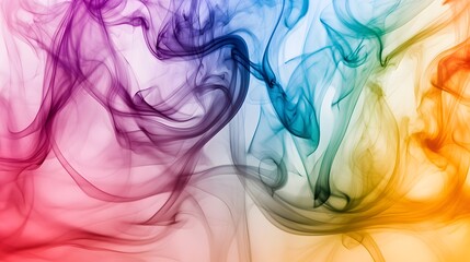 Fototapeta premium Abstract Smoke Art: Swirls of colorful smoke in mid-air, creating intricate patterns that blend and intertwine with each other. 