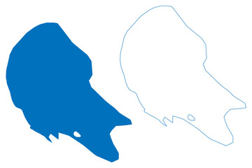 Lake Assal (Africa, Republic of Djibouti) map vector illustration, scribble sketch Honey Lake map