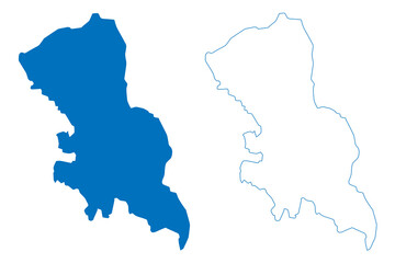 Obraz premium Lake Elmenteita (Africa, Republic of Kenya) map vector illustration, scribble sketch map