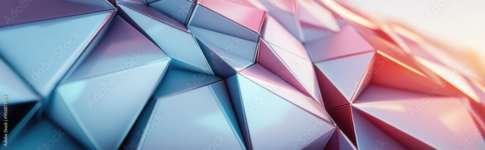 Poster Geometric background created through 3D rendering