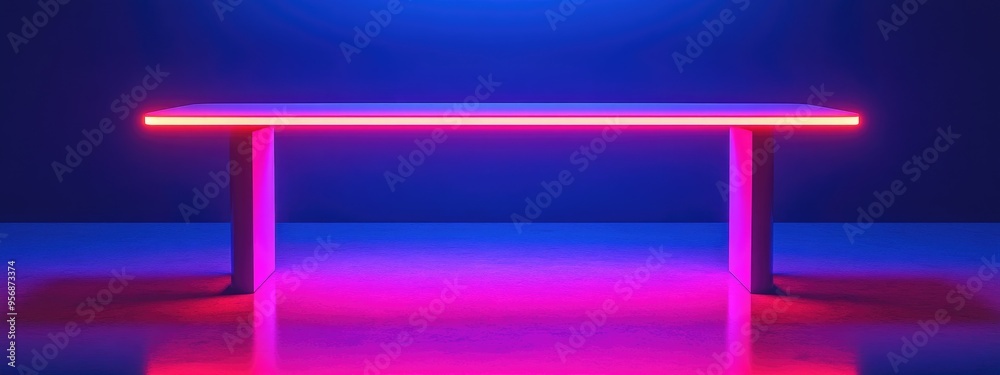 Aufkleber Empty contemporary studio table backdrop ideal for showcasing products with space for content display 3D rendering