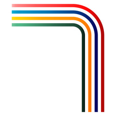 Groovy Rainbow Line Illustration Design. Vintage Color Style, Isolated Vector Graphic in Abstract Decoration. 