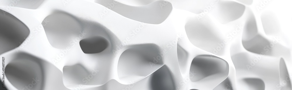 Poster Abstract geometric background in white 3D rendering