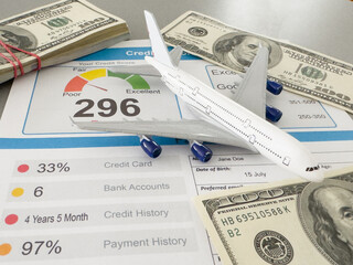 report credit score banking borrowing application risk form document loan business market concept - stock image