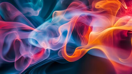 Abstract Smoke Art: Swirls of colorful smoke in mid-air, creating intricate patterns that blend and intertwine with each other.
