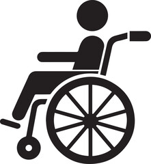 wheelchair silhouette vector, Man on a wheelchair silhouette