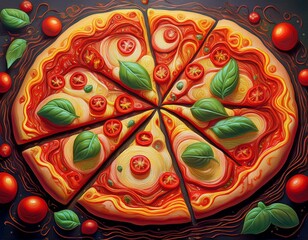 Fototapeta premium Close-up of a margherita pizza