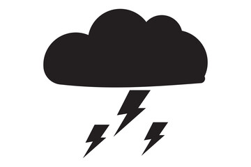 Thunderstorm icon. Vector and glyph