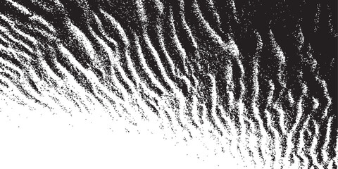 Vector sand texture. Background with sandy grains for banner design, travel flyer, or poster template. Black and white texture with a beach holiday backdrop. A monochrome pattern of the seaside. © Design Couple