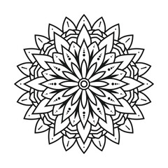 Ornamental luxury mandala pattern design, decorative pattern in oriental style for coloring book page. doodle mandala on a transparent background