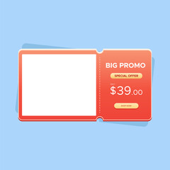 Big promo special offer voucher promotion banner template. Vector design for product promotion, ecommerce, shopping promotion, online sale, special offer, marketing program, promotion, social media