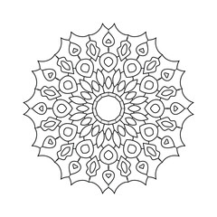 Mandala Ethnic decorative element. Hand drawn backdrop. Islam, Arabic, Indian, ottoman motifs. Boho style. Vector for coloring page for adults