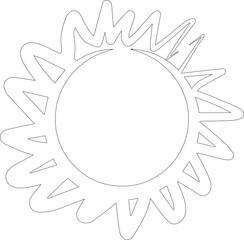 Hand drawn summer sun icon, sunshine