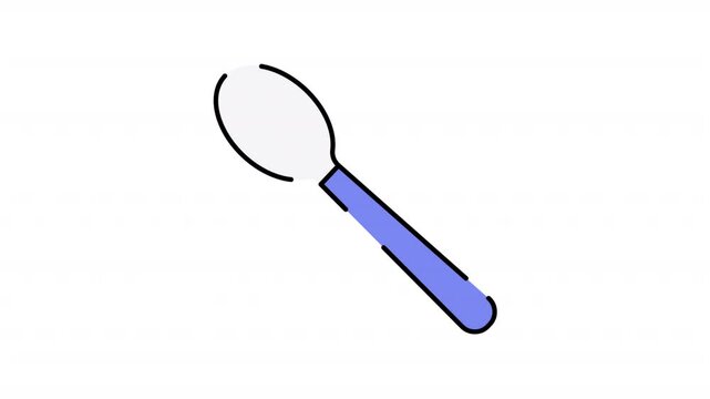 Tablespoon Motion Graphic, Animated Alpha channel, transparent background. 4K resolution loop animation. 