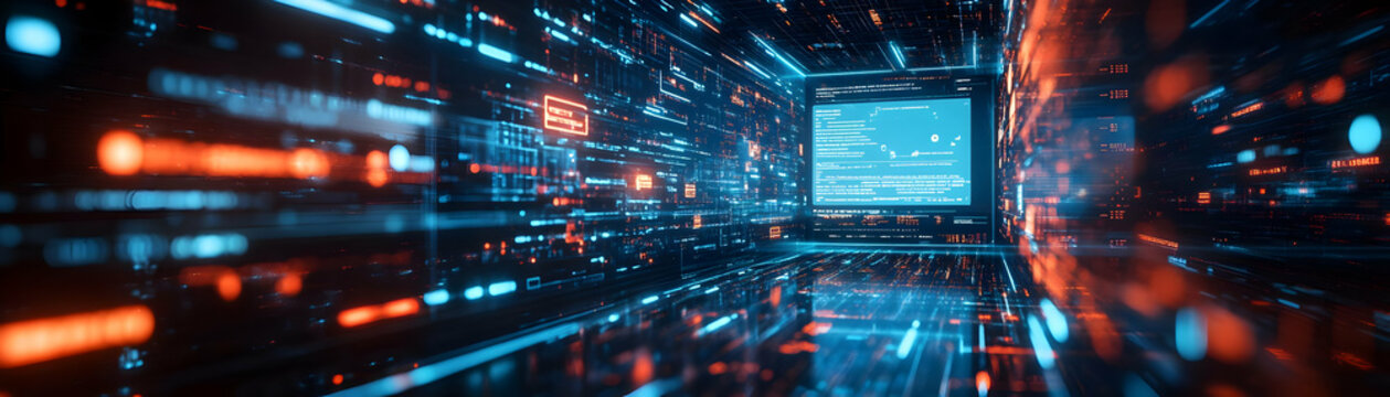 Technical writer editing documents in a glossy virtual meeting concept as Camera movement Zoom into the technical writer screen showing document editing with a glossy polished background. Scene A prof