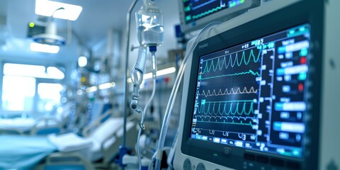 Abstract representation of patient monitoring and treatment plans in an ICU setting