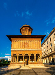 Obraz premium The rear facade of the Antim Monastery Church (Mănăstirea Antim), Bucharest, Romania
