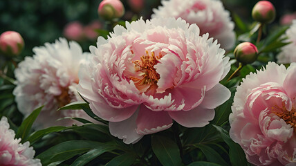 Fototapeta premium pink and white roses