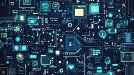 Fototapeta premium Abstract Futuristic Digital Interface Design