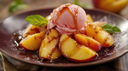 Crispy white potato wedges, topped with a creamy seafood salad, served on a rustic wooden plate